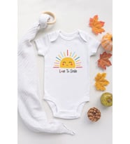 Organik %100 Pamuk Kısa Kollu Beyaz Love To Smile Bebek Body Bebek Badi Çıtçıtlı Zıbın