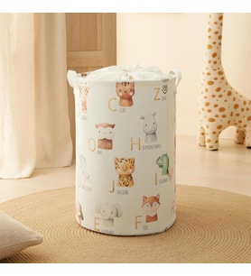 Ocean Home Textile Çocuk Odası Ağzı Büzgülü Sevimli Hayvanlar Oyuncak Sepeti 36 x 50 cm (Deve Tüyü)