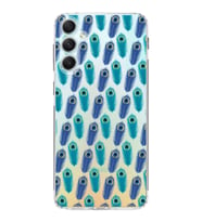 PrintiFy Samsung Galaxy A34 ile Uyumlu Nazar Boncuğu 4 Baskılı Kamera Korumalı Şeffaf Silikon Kılıf
