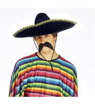 NessiWorld Sombrero Meksika Şapkası Mariachi Altın Şeritli Yetişkin Boy