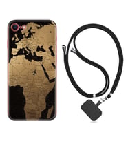 Apple iPhone 5 6 7 8 Plus Se XR Kılıf Boyun Askılı Silikon Map Planet 1656