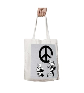 Star Wars Stormtrooper Banksy iki Tarafı Kalıcı Baskılı Yıkanabilir Çanta