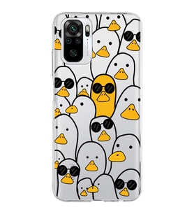 Xiaomi Redmi Note 10 Uyumlu Kapak Duck Tasarımlı Şeffaf Silikon Kılıf