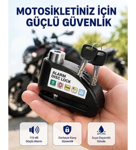 Taşınabilir Alarm Disk Kilidi Motosiklet Scooter Bisiklet Güvenlik Yeni Nesil