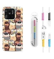 Xiaomi Poco X3 Pro M4 Pro X4 Pro C40 10C Kılıf Kablo Koruma Spiral Silikon Sevimli Hayvanlar 1730