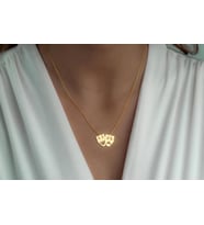 Kişiye Özel 925 Ayar Gümüş Minimal Tiyatro Maskesi Kolye (Gold)