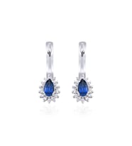 0.80 Karat Laboratuvar Pırlanta Safir Küpe - HRD Sertifikalı