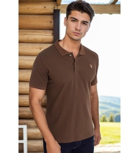 T8561 DEWBERRY ERKEK TSHIRT-AÇIK KAHVE