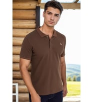 T8561 DEWBERRY ERKEK TSHIRT-AÇIK KAHVE
