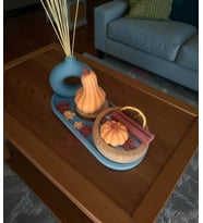 Soft Season Mum - Mumelia Candles Doğal Soya Balkabağı Taştozu Vazo Tasarım Dekoratif Mum Seti