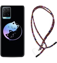 Vivo Y11S Y21S Y20 Y20S Y70 Kılıf Boyun Asklı Rasta Silikon Love Cats 1604