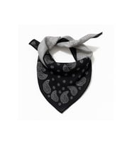 Siyah Gri Desenli Patchwork Bandana