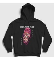 Presmono Unisex Siyah Know Your Place Sukuna Jujutsu Kaisen Kapüşonlu Sweatshirt 431121tt