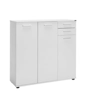 Adore Mobilya Trendline 3 Kapaklı 2 Çekmeceli Çok Amaçlı Dolap - Mat Beyaz 108x108x35 cm (GxYxD)