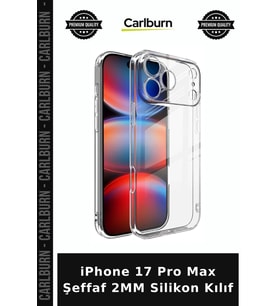 iPhone 17 Pro Max Şeffaf 2MM Silikon Kılıf Akıllı Aksesuar Cihaz Kalkanı Mobil Kapak