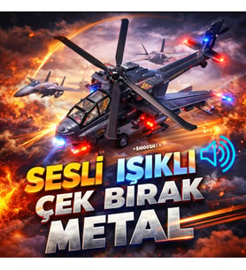 1:72 Ölçek Sesli Işıklı Metal Çek Bırak Savaş Helikopteri Model Oyuncak 25 Cm