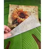 23X18 CM KETEN KUMAŞ AY ÇİÇEĞİ TASARIM ARMA DİKİŞ GİYİM AKSESUARI
