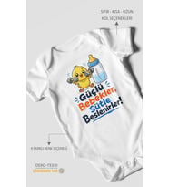 Güçlü bebekler sütle beslenir Kısa Kollu Bebek Body %100 Pamuk
