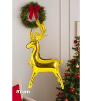 50×81 cm Altın Geyik Boynuzu Folyo Balon – Yılbaşı Parti ve Dekor Balonu