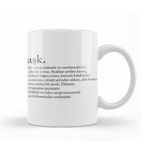 Aşk Kelime Kupa Bardak Porselen