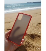 Oppo A92 / Oppo A72 / Oppo A52 Kılıf Fri Mat Yüzey Renkli Kenar Kılıf (Kırmızı)