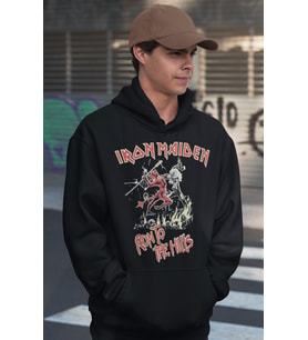 Iron Maiden Run To Hills Baskılı Unisex Oversize Rock Metal Müzik Grubu Hoodie