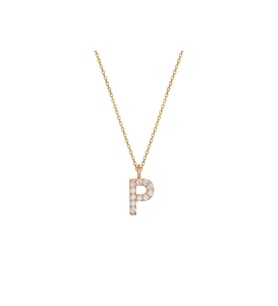 925 Ayar Gümüş Taşlı Harf Kolye