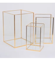 3 Parça  Cam Mumluk Takımı  Pirinç, Bakır, Gümüş, Siyah (Gold)