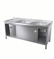 Vital  VCT-EUD-187 Çalışma Tezgahı Üç Evyeli Dolaplı