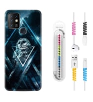 INFINIX Hot 8 9 10 11S Hot 10 Play 10T Kılıf Kablo Koruma Spiral Silikon Old Owl 1649
