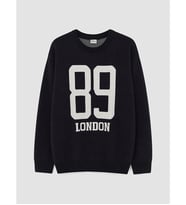 LCW Kids Lacivert London Baskılı Erkek Çocuk Kazak