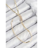 Pirinç Zirkon Taşlı Ezme Zincirli Model Gold Renk Y Kolye - TJ-BKO10465