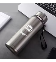 1 Litre Paslanmaz Çelik Araç Baskılı Termos  12 Saat Sıcak Soğuk Tutma  Dayanıklı Yapı (Gümüş)