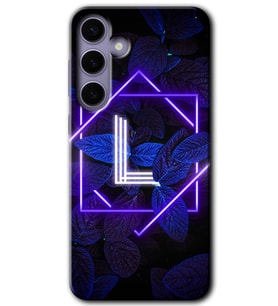 Galaxy S24 Plus Kılıf HD Desen Baskılı Kılıf - Dark Neon Yaprak L Harfi