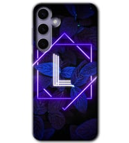 Galaxy S24 Plus Kılıf HD Desen Baskılı Kılıf - Dark Neon Yaprak L Harfi