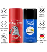 VİGA 150000 GECİKTİRİCİ SPREY + REMANS DOOZ 140000 PREMİUM ALMAN MENŞEİ ERKEK GECİKTİRİCİ SPREY SETİ - 2x45ML - ORTALAMA 150 KULLANIM GİZLİ GÖNDERİ