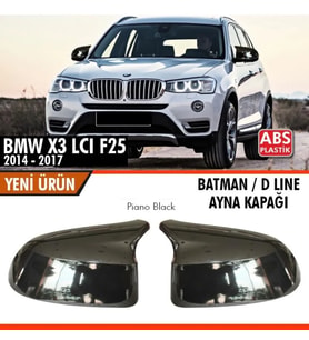 Bmw X3 Uyumlu Lci F25 2014-2017 Batman Ayna Kapağı Parlak Siyah Parça