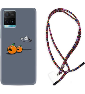Vivo Y11S Y21S Y20 Y20S Y70 Kılıf Boyun Asklı Rasta Silikon Orange Escape 1374