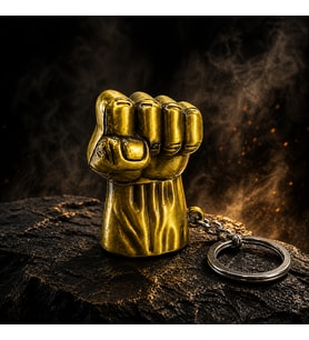 Güç Sembolü Yumruk Anahtarlık Metal Premium Tasarım Şık Erkek Aksesuarı
