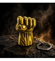 Güç Sembolü Yumruk Anahtarlık Metal Premium Tasarım Şık Erkek Aksesuarı