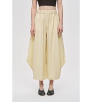 Kadın Beli Lastikli Düz Renk Modern Şalvar Pantolon (Sarı)
