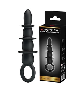 Pretty Love 13 CM Boğumlu Plug Açıcı siyahi Dildo