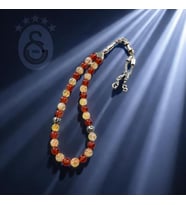Galatasaray Renklerinde Akik & Sitrin Doğaltaş Tesbih