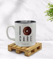 BK Gift Kişiye Özel İ Dont Care Tasarımlı İçi Siyah Renkli Kupa Bardak Model 1