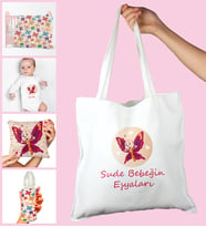 eJOYA Bebeklere Özel Çantasında Kişiye Özel Battaniye Zıbın Biberon Ve Yastık Bebek Hediye Seti 109943 (Pembe)