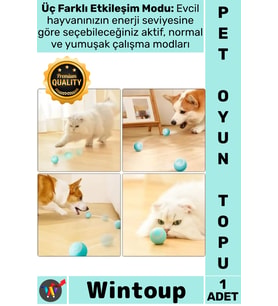 #Oyun Otomatik Akıllı Hareketli Sessiz Zıplayan USB Şarjlı İnteraktif Kedi Köpek Şarjlı Oyun Topu