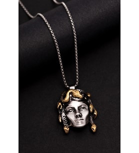 Medusa Model Unisex Çelik Kolye - Sevgiliye - Eşe - Babaya - Arkadaşa Hediye Kolye