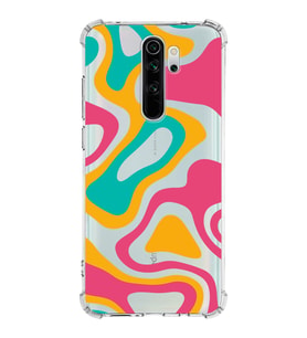 Xiaomi Redmi Note 8 Pro Köşe Korumalı Antişok Kapak Renkli Desen Tasarımlı Şeffaf Silikon Kılıf