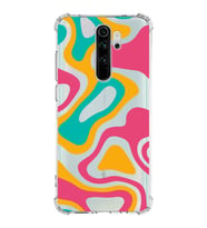 Xiaomi Redmi Note 8 Pro Köşe Korumalı Antişok Kapak Renkli Desen Tasarımlı Şeffaf Silikon Kılıf