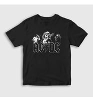 Presmono Unisex Çocuk Siyah Be Rock AC/DC T-Shirt 5814tt